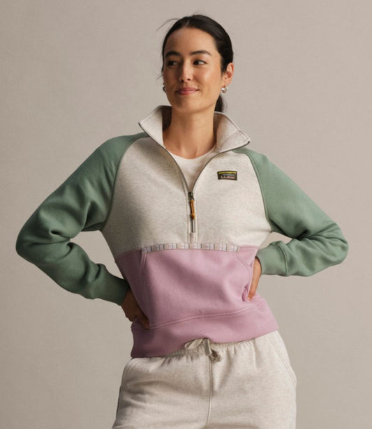 Women's Mountain Classic Sweatshirt, Half-Zip Colorblock - US 5016