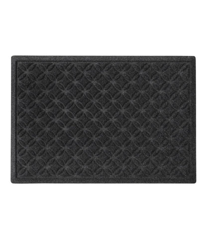 Heavyweight Recycled Waterhog Doormat, Geometric Rings - US 9405