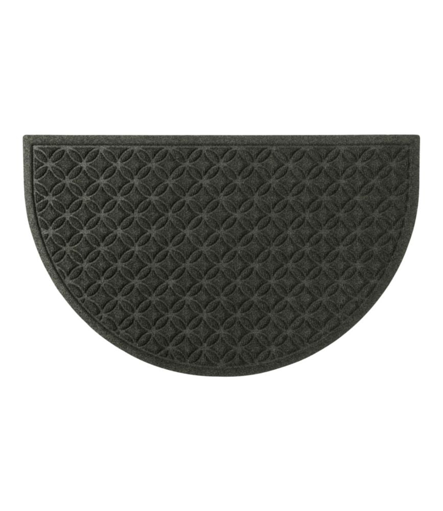 Heavyweight Recycled Waterhog Doormat, Half Round, Geometric Rings - US 9010