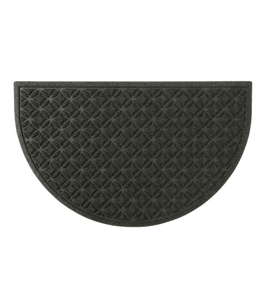 Heavyweight Recycled Waterhog Doormat, Half Round, Geometric Rings - US 9010